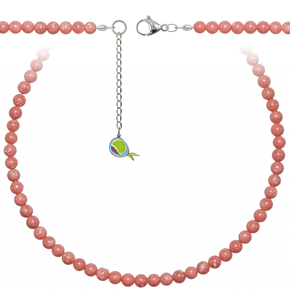 Collier en thulite pour femme, perles rondes 6 mm et longueur 55 cm, le cadeau d'anniversaire idéal