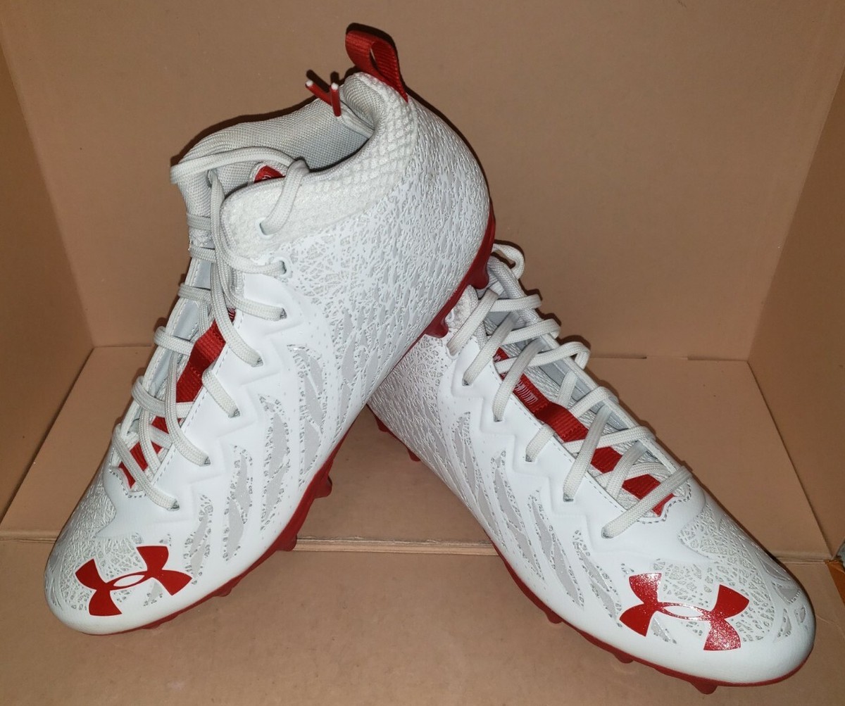 UNDER ARMOUR SPOTLIGHT MC FOOTBALL CLEATS WHITE/RED MEN display picture 1