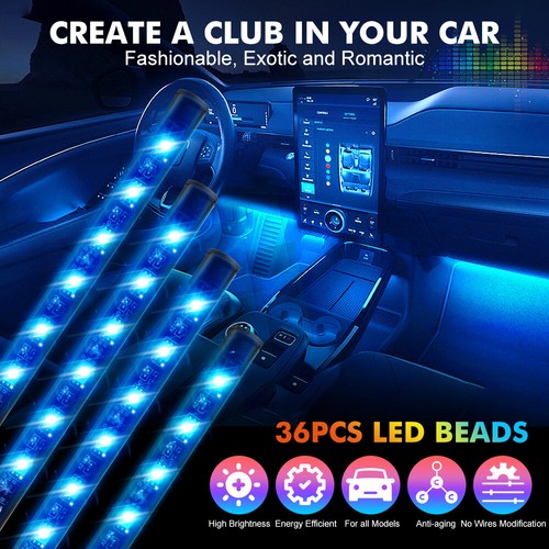 LED Auto Fußraumbeleuchtung Innenraumbeleuchtung KFZ Ambientebeleuchtung APP - Picture 2 of 9