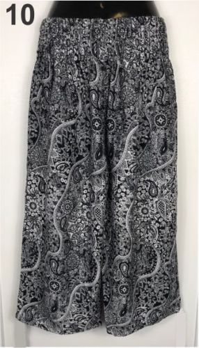 LADIES 3/4 PANTS SHIRRED WAIST WIDE LEG 8 10 12 T71 - Picture 9 of 9