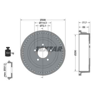 TEXTAR 2x Bremstrommel 94028100