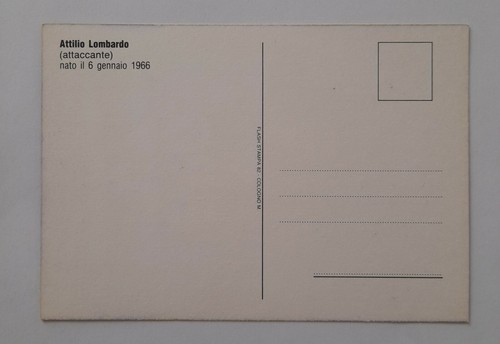 CARTOLINA U.C. SAMPDORIA 1990/1991 ATTILIO LOMBARDO (ATTACCANTE) VINTAGE - Foto 2 di 3