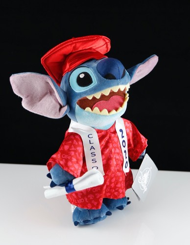 New Disney Parks Stitch 2020 Graduation Cap & Gown 11" Plush Doll - Picture 3 of 4