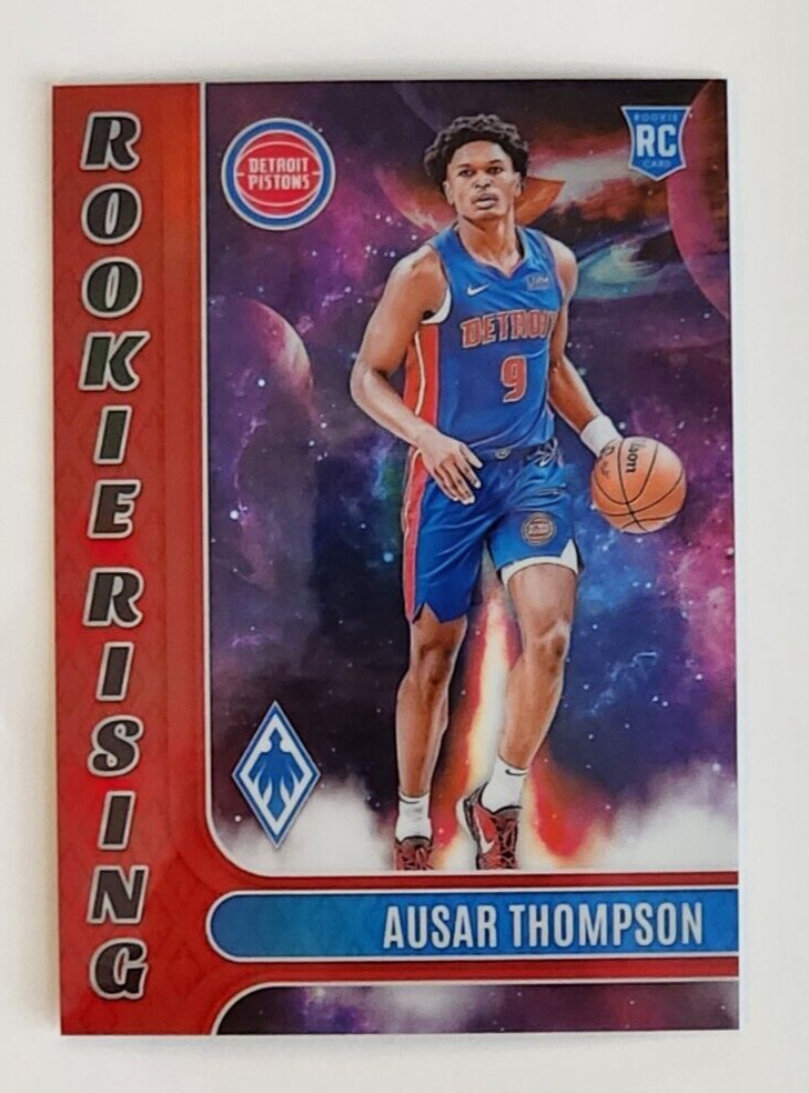 2023 PANINI PHOENIX AUSAR THOMPSON ROOKIE RISING RED DETROIT PISTONS /125