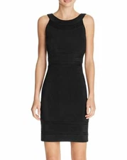 $380 Js Collections Women'S Black Mesh Sleeveless Bodycon Sheath Dress Size 0