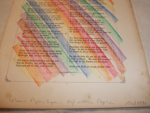 Arte abstracto antiguo cuadro pintura dibujo acuarela Wlemi arco iris 1860/1990 - Imagen 2 de 3