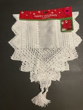 Christmas Lace Table Runner White, 13 x 45 New