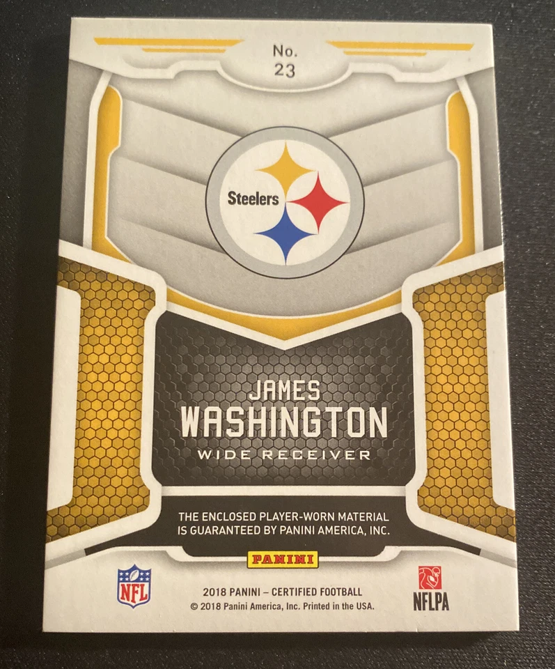 James Washington 2018 Certified Freshman Fabric Gold RC PATCH 17/25 - Image 2 of 2