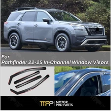 In-Channel Window Visors Rain Shade Guard Deflector Fits Nissan Pathfinder 22-25