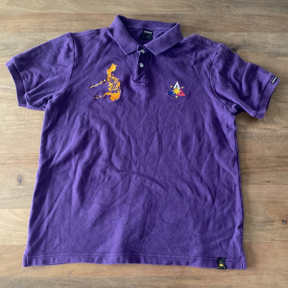 Vintage Coach Menswear Y2K Limited Edition Purple Polo Shirt Rare 