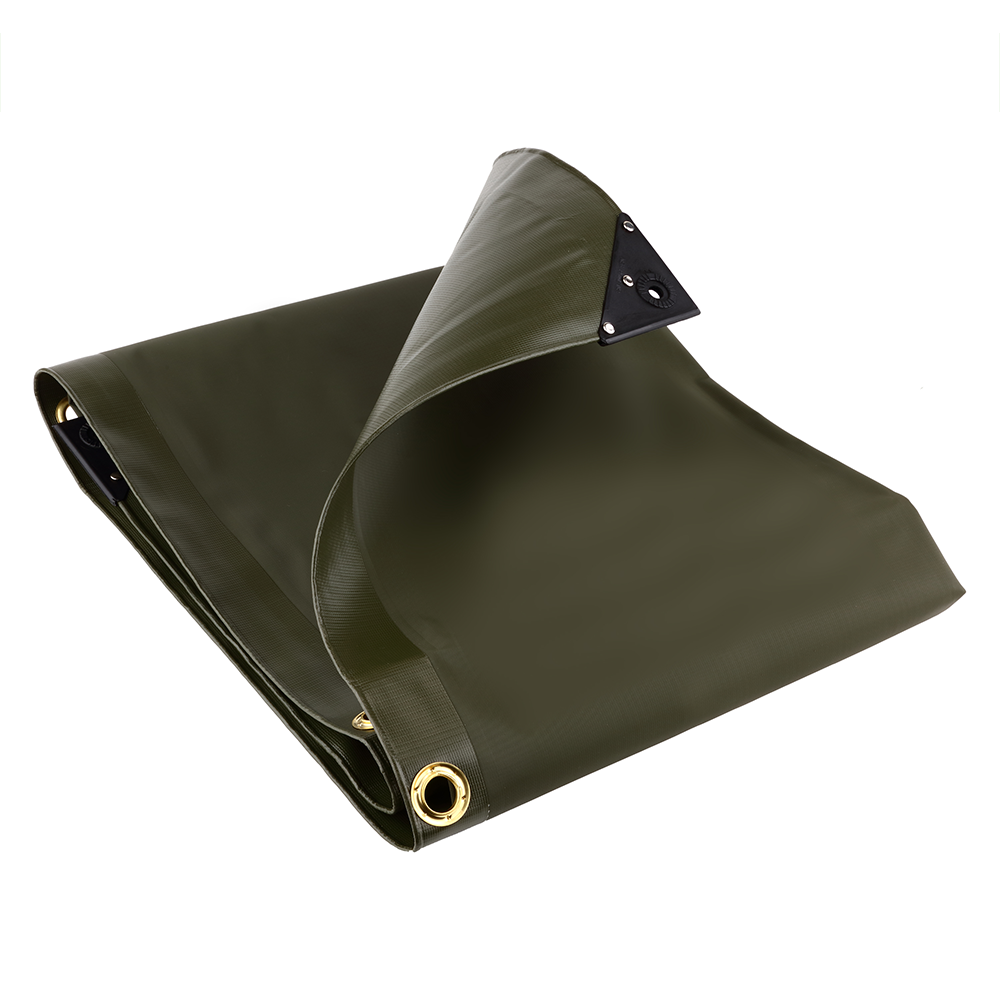 GroundMaster 560gsm Olive Green PVC Tarpaulin Heavy Duty Waterproof  Groundsheet