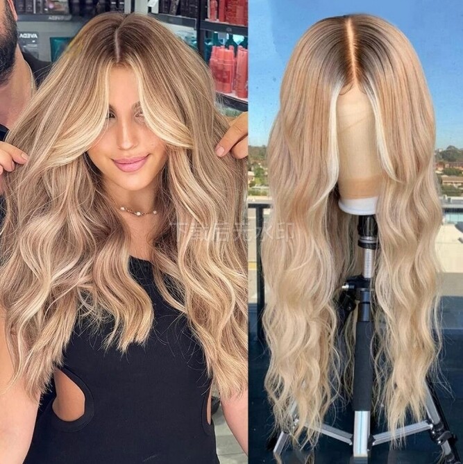 24” 613 PLATINUM 100%HUMAN BODY WAVY LACEFRONT WIG Arabella 13x4 Frontal Lace & 6x5 Invisible Knots Glueless  main image 2
