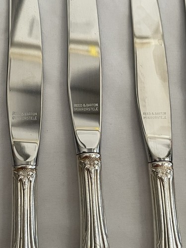 11 Reed & Barton Tiger Lily Dinner Knives Festivity Silverplate Bright Shiny - Picture 8 of 12