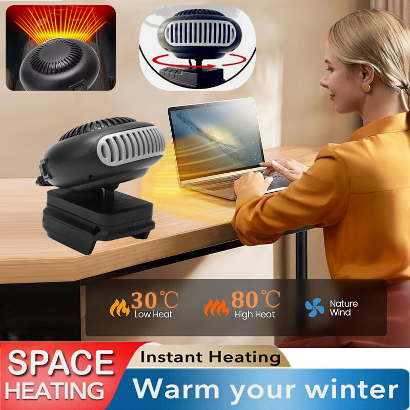 Space Heater 170W 18V Battery Powered Electric Heater Fan For BL15 BL1820 BL1840