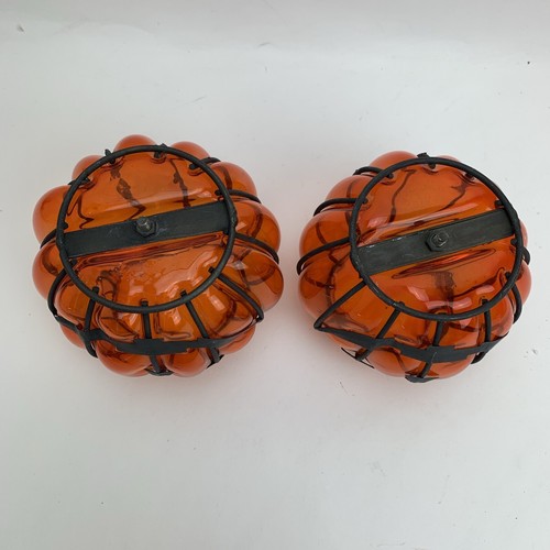 Kirkland Halloween Lanterns Blown Glass Pumpkin Candle Holder 30.75" Stake Yard - Picture 10 of 17