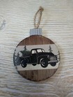 New! Black Truck Wood Christmas Tree Ornament Farmhouse Rustic Vintage Look Farm