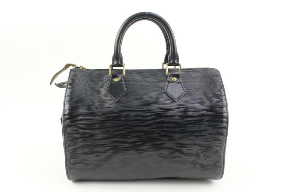 Louis Vuitton Black Epi Leather Noir Speedy 25 Boston Bag PM