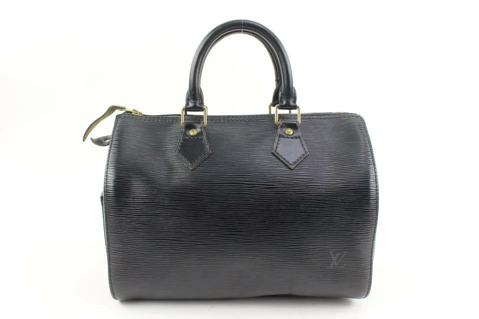 Louis Vuitton Black Epi Leather Noir Speedy 25 Boston Bag PM 