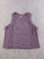Members Mark Womens Activewear Top XXL Purple Soft Rib Tank Polyester Blend