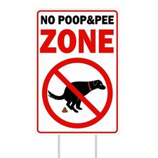 NO POOP and PEE Sign, Pick up after Your Dog Signs,Yard Signs with Stakes,Warnin