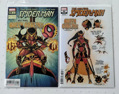 AMAZING SPIDER-MAN #88 1st GOBLIN QUEEN 1:10 GLEASON DESIGN VARIANT ; CVR A SET 