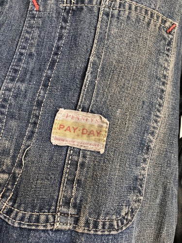 Giacca Jean Coat PAY DAY JC Penny Vintage anni '60 Effetti Di Denim Cappotto Core Taglia Large - Foto 5 di 11