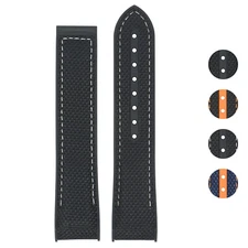 StrapsCo 22mm Nylon & Rubber Watch Band Strap for Seamaster Planet Ocean