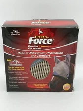 Pro-Force Equine Horse Fly Mask Adjustable UV WITH Ears Fine Mesh Fleece Padding