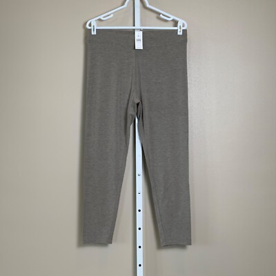 NWT Women's LOFT Lou & Grey Heathered Mink Taupe Cozy Flipside Leggings, LARGE