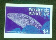Pitcairn Is. 1987 Moray Eel $3 progressive MASTER PROOF