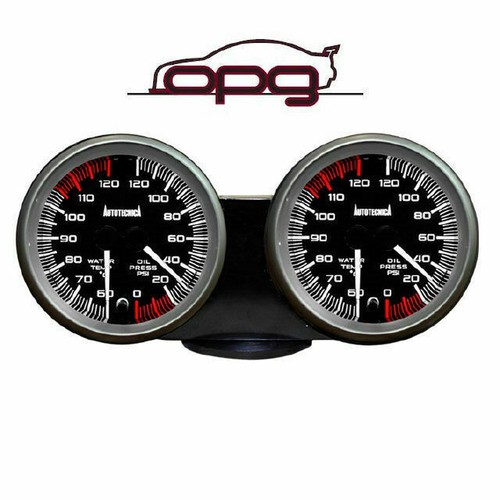 Gauge Dash Pod Twin Billet Silver Alloy for 52mm or 60mm Gauges Swivel Base - Picture 4 of 6