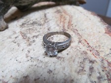 Vintage SS/925 Sterling Silver CZ Crystal Solitaire Ring 3.1g, 4.25s