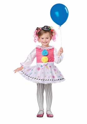 CIRCUS POLKA DOT CUTSIE CLOWN CHILD HALLOWEEN COSTUME TODDLER GIRL'S LARGE 4-6