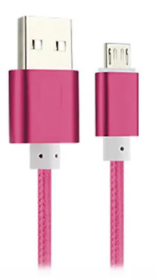 EWANTO Ladekabel – USB-A Auf Micro USB, 1 M, Pink, Geflochten – 3A Schnellladung & Datenübertragung
