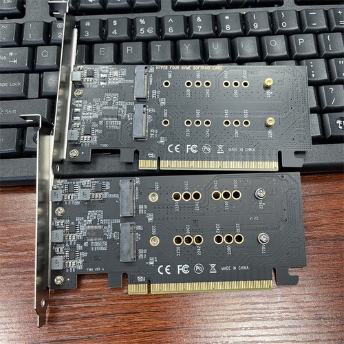 2/4 Split 2242 Adapter Key 4*32Gbps M M.2 Array Bays Card Bifurcation to NVME - Picture 5 of 8