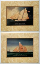 Pair of Sailing ship reproduction prints The Shooner Magic & The Brixham Trawler