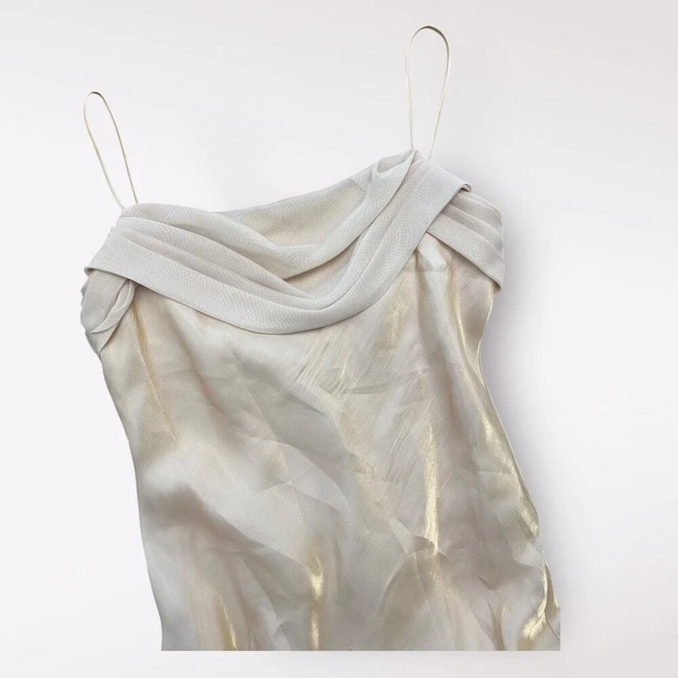 Vestido Maxi Aspeed Vintage Anos 90 Dourado Tamanho X-Grande Festa Ano Novo - Imagem 3 de 4