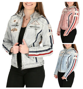 Roxbike Damen Lederjacke Kurz Jacke Weiss Motorradjacke Bikerjacke Mit Kapuze Neu Ebay