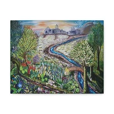 Canvas Print, Lover's Garden Trail Matte, Stretched Wall Art, Romantic Home