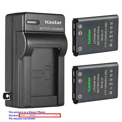 Kastar Wall Charger Battery for Nikon EN-EL10 MH-63 & Nikon Coolpix S220