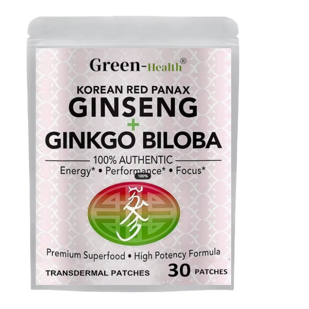 Panax Ginseng Rouge Coréen patch bien-être Ginkgo Biloba fatigue physique x30