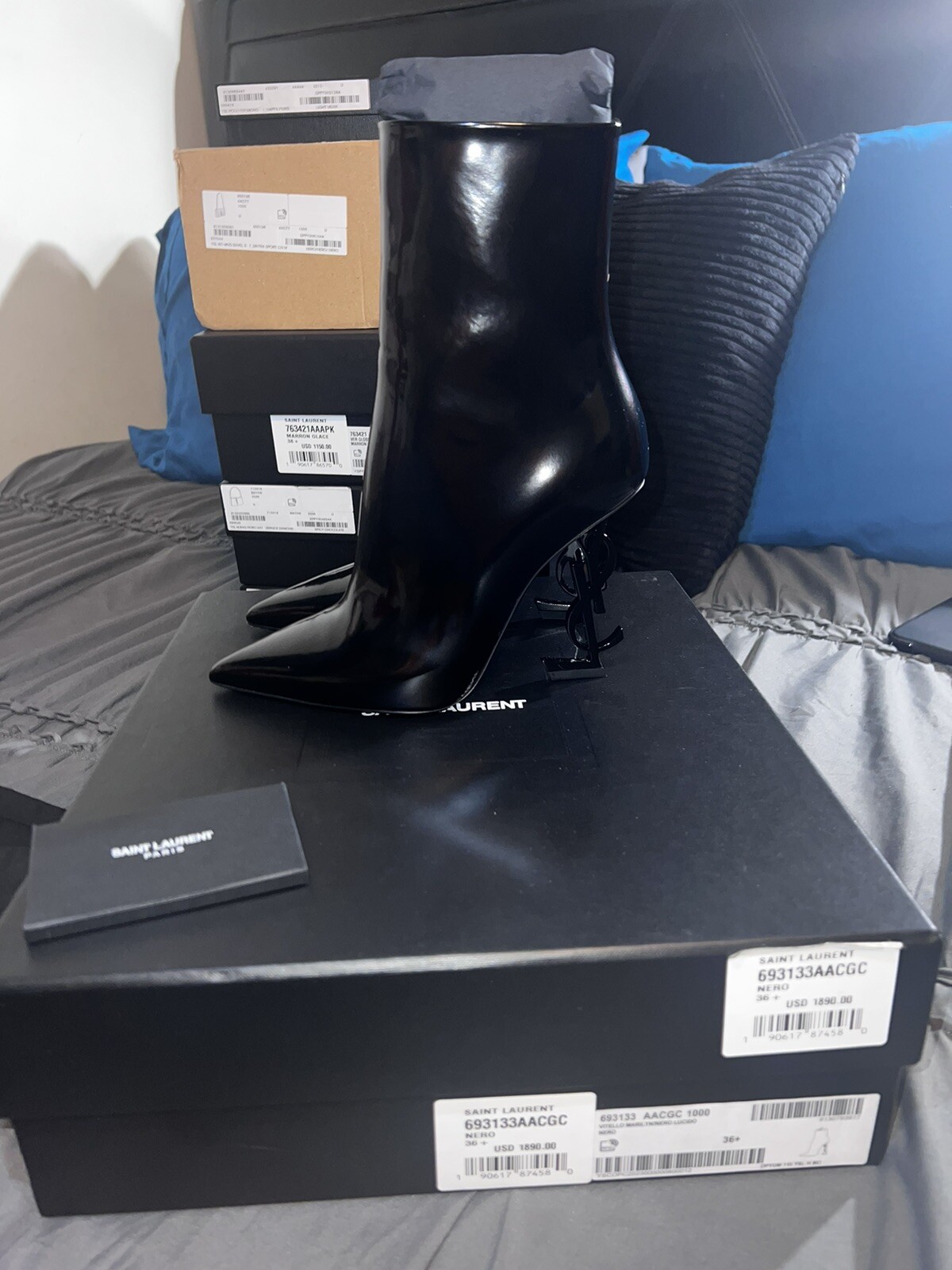 Stivali a punta Saint Laurent Opyum Ysl