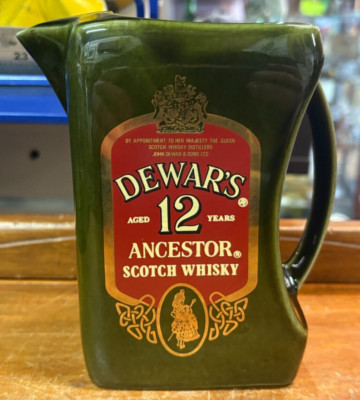 Schöner seltener Wade Dewar's Aged 12 Years Ancestor Scotch Whisky Wasserkrug SU79