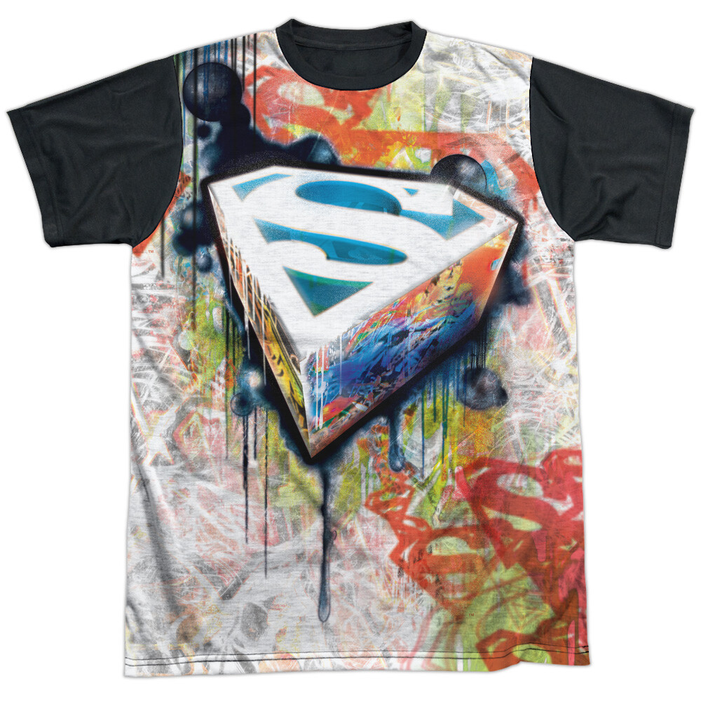 Superman Urban Shields Halloween Costume T-Shirt Black Back Sizes S-3XL