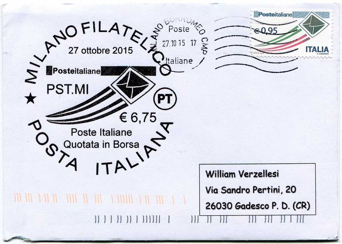 27 ottobre 2015 Poste Italiane QUOTATA IN BORSA 6 75 TIMBRO