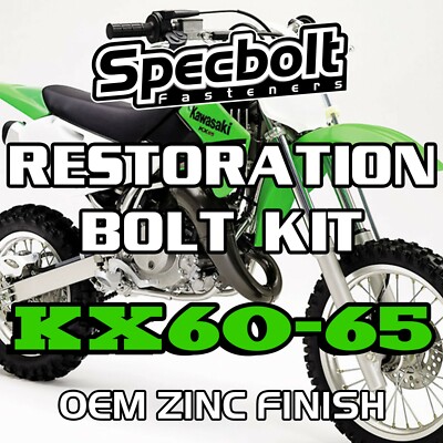 KX60 KX65 Restoration Bolt Kit Kawasaki KX 60 65 Mini Specbolt OEM Zinc Finish