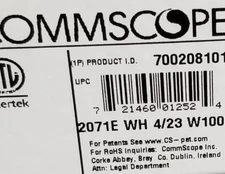 Commscope 2071E 23/4P Cat6 Gigaspeed XL U/UTP Plenum Network Cable White /100ft