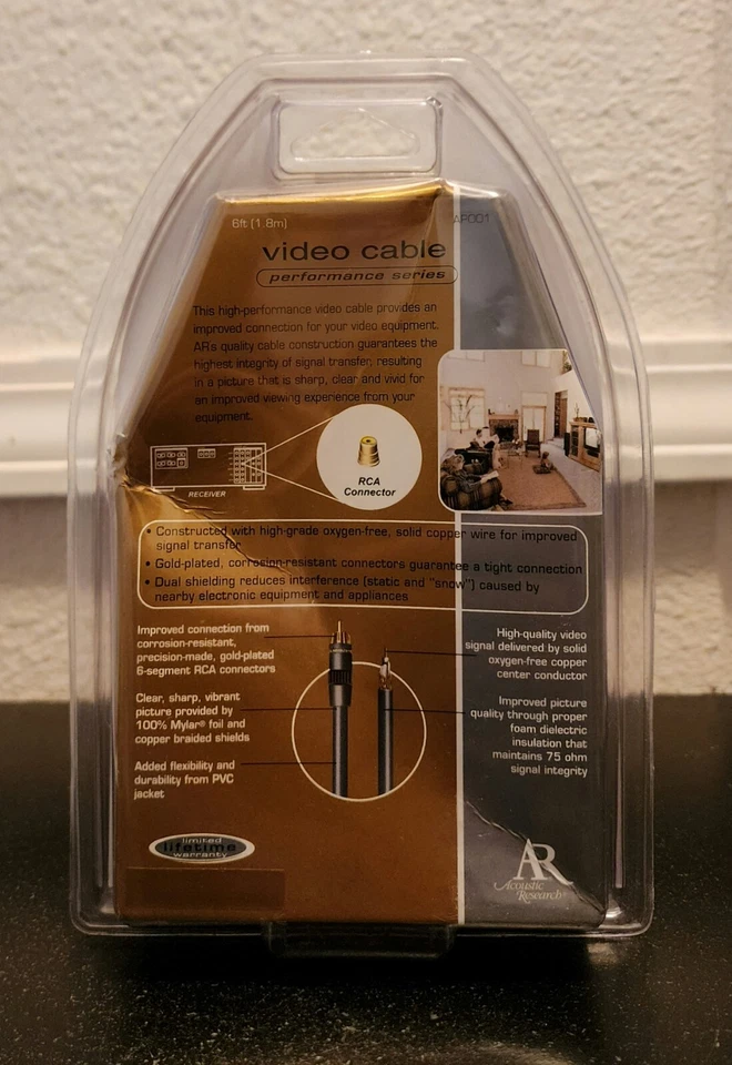 Acoustic Research Coaxial 6 Feet Cable With RCA Gold-Plated Connectors - Image 2 of 3