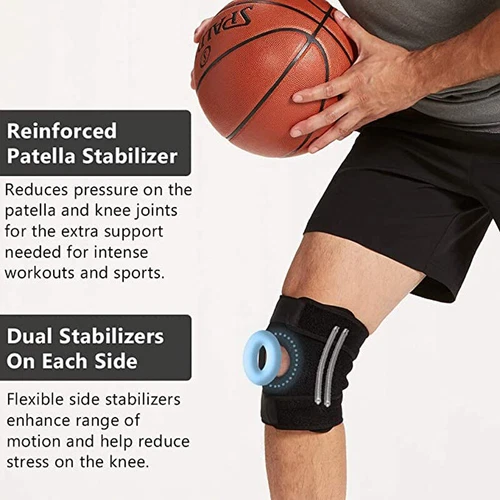 Knee Brace Compression Sleeve Joint Support Open Patella Stabilizer Wrap Straps - Picture 10 of 32
