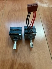 Lot of 2 ,ALPS RK 27112A0 Dual 100KAX2 Potentiometer,teeth Knurled type ,Japan